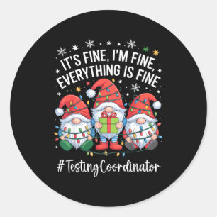 Testcoördinator Gnome Alles Is Goed Grappig Ronde Sticker