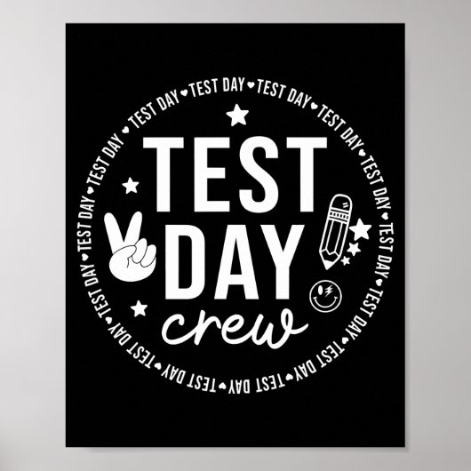 Testdag bemanning Funny Testing Teacher School Poster (Voorkant)