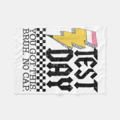 Testdag Bruh Het is testdag dat je deze leraar heb Fleece Deken (Voorkant (Horizontaal))