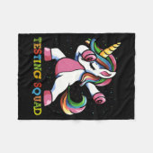 Testdag Dabbing Eenhoorn Testing Squad Meisjes . Fleece Deken (Voorkant (Horizontaal))