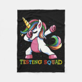 Testdag Dabbing Eenhoorn Testing Squad Meisjes . Fleece Deken (Voorkant)
