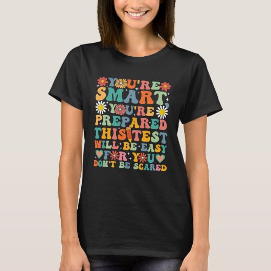 Testdag Docent Smart Bereid Groovy testdag T-shirt (Voorkant)