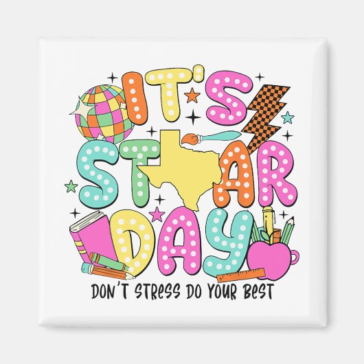Testdag Dont Stress Doe je beste testleraar Magneet (Voorkant)