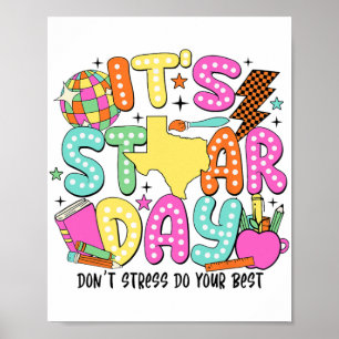 Testdag Dont Stress Doe je beste testleraar Poster