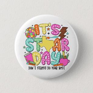 Testdag Dont Stress Doe je beste testleraar Ronde Button 5,7 Cm