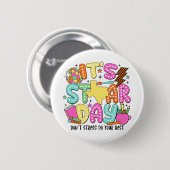 Testdag Dont Stress Doe je beste testleraar Ronde Button 5,7 Cm (Voorkant /achterkant)