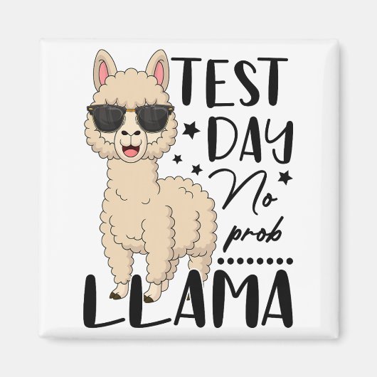 Testdag Geen Prob Lama Leraar Student Examen Test Magneet (Voorkant)