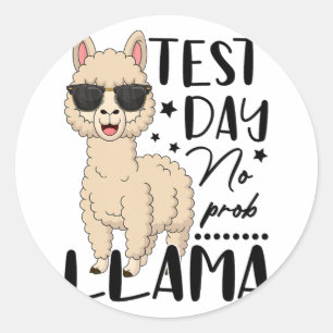 Testdag Geen Prob Lama Leraar Student Examen Test Ronde Sticker