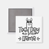 Testdag Geen Prob-llama Llama Teacher Testdag 1 Magneet (Voorkant / Achterkant)