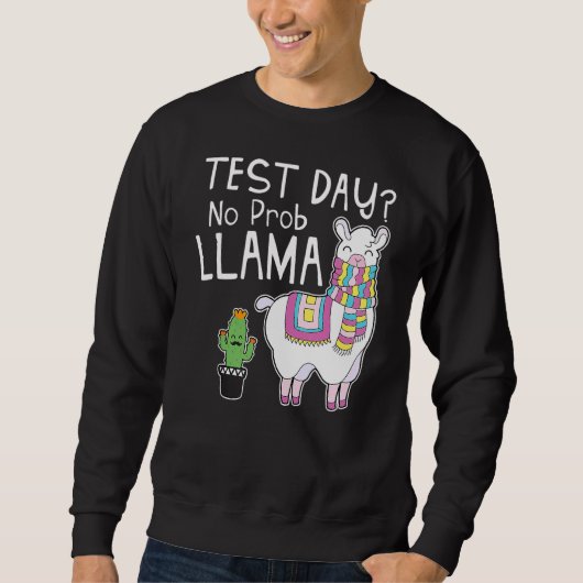 Testdag geen Prob Llama Teacher Testing Day Trui (Voorkant)