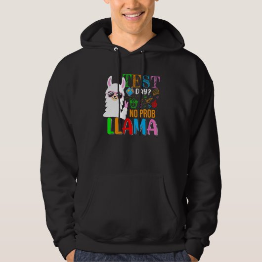 Testdag Geen Prob Llama Zonnebril Testen D Hoodie (Voorkant)