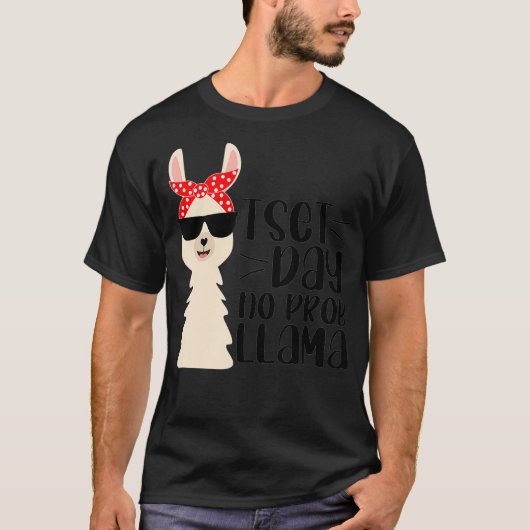Testdag geen Probllama Funny Llama Teacher Testing T-shirt (Voorkant)