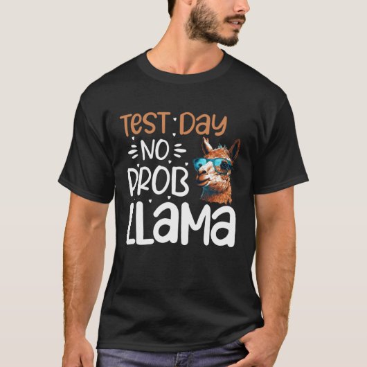 Testdag Geen Probllama Testdag Leraar T-shirt (Voorkant)