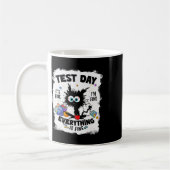 Testdag Grappige Gestresseerde Kat Leraar Student Koffiemok (Links)