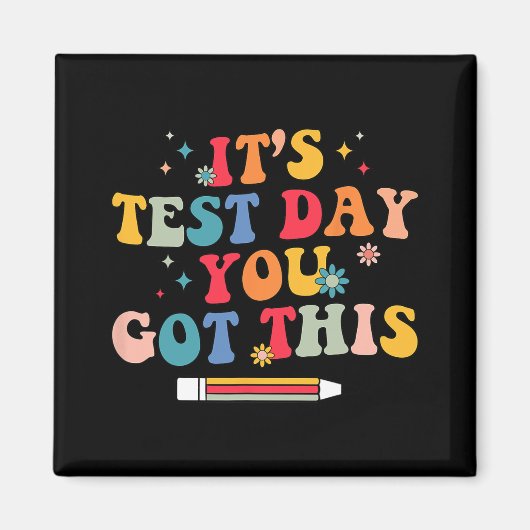 Testdag Je hebt deze leraar testdag Groovy Magneet (Voorkant)