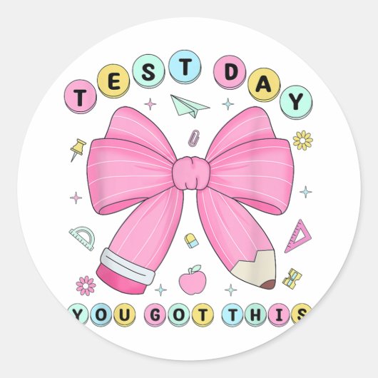 Testdag Je hebt deze steen de testdag Ronde Sticker (Voorkant)