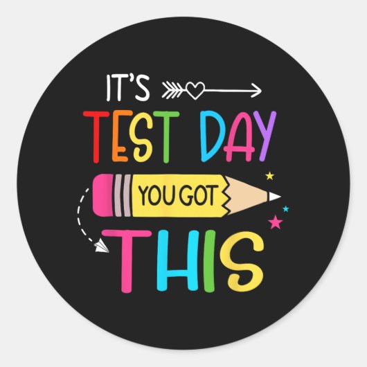 Testdag Je hebt deze testdag leraar student Ronde Sticker (Voorkant)