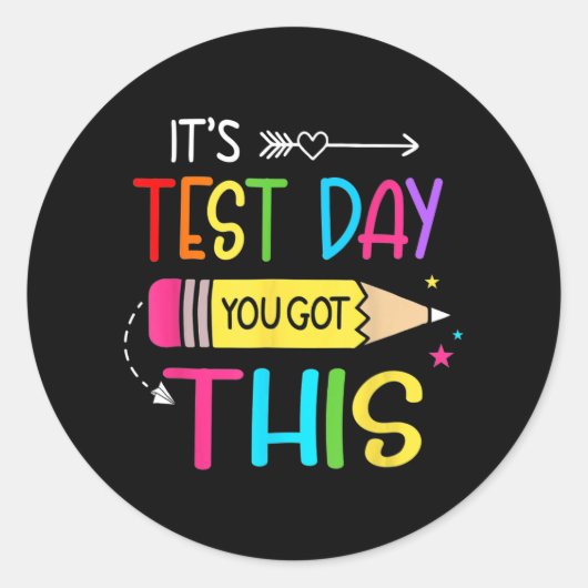 Testdag Je hebt deze testdag leraar student Ronde Sticker (Voorkant)