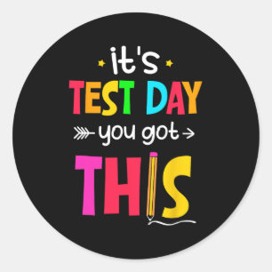 Testdag Je hebt deze testdag leraar student Ronde Sticker