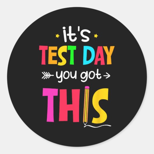 Testdag Je hebt deze testdag leraar student Ronde Sticker (Voorkant)