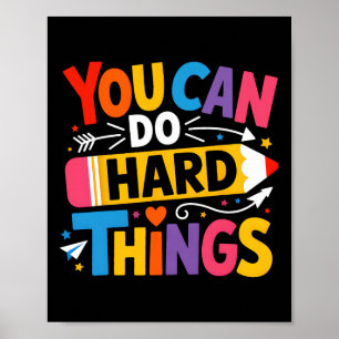 Testdag Je Kunt Moeilijke Dingen Doen Leraar Kinde Poster
