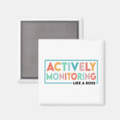 Testdag leraar actief monitoren als een baas magneet (Voorkant / Achterkant)