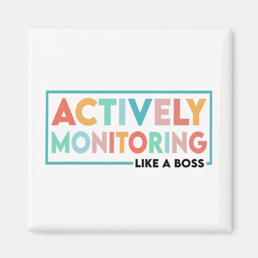 Testdag leraar actief monitoren als een baas magneet (Voorkant)