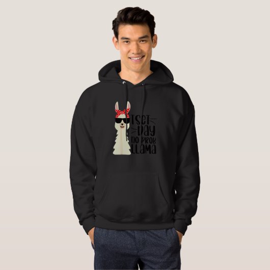 Testdag Llama Teacher Exam Testing Teaching Hoodie (Voorkant volledig)