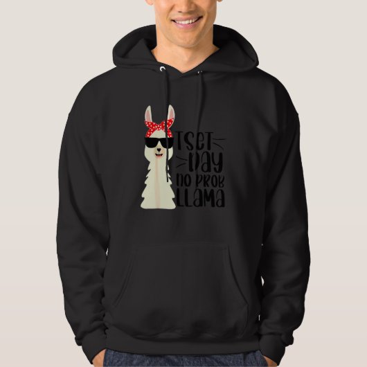 Testdag Llama Teacher Exam Testing Teaching Hoodie (Voorkant)