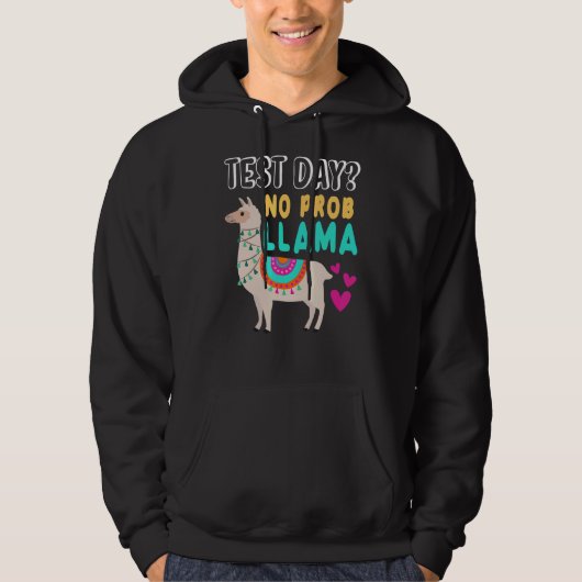 Testdag Llama Teacher Exam Testing Testing Teach Hoodie (Voorkant)