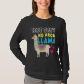 Testdag Llama Teacher Exam Testing Testing Teach T-shirt (Voorkant)