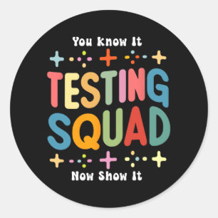 Testdag Motivatie Teacher Testing Squad Ronde Sticker