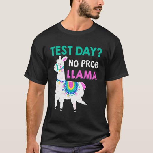 Testdag: Prob llama Llama Teacher Testing Day T-shirt (Voorkant)