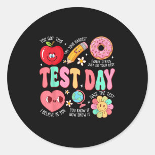 Testdag Rock de test Motivatie Testdag Ronde Sticker