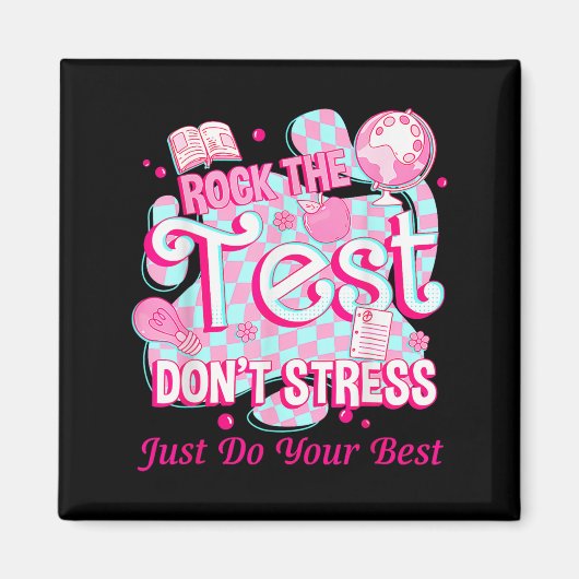 Testdag Rock de test Motiverend voor docenten Magneet (Voorkant)