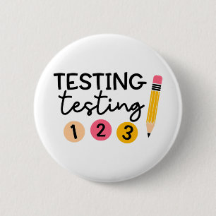 Testdag T-shirt Testcoördinator Shirt Docent Ronde Button 5,7 Cm