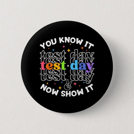 testdag testdag leraar leerling testdag ronde button 5,7 cm (Voorkant)