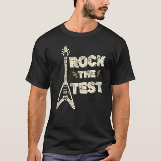 Testdag testdag testdag met gitaarleraar t-shirt (Voorkant)