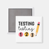 Testdag testen 1 2 3 Teacher testdag Magneet (Voorkant / Achterkant)