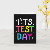 Testdag voor leraar Het is testdag Grappig Kaart (Gele Bloem)