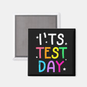 Testdag voor leraar Het is testdag Grappig Magneet (Voorkant / Achterkant)