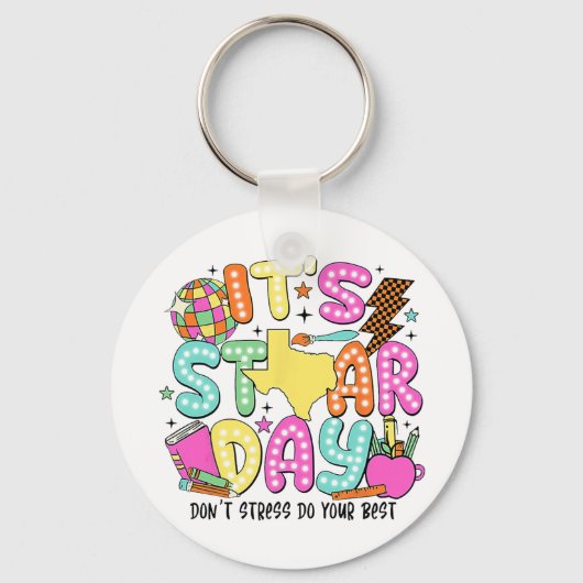 Testdag Yall Dont Stress Doe gewoon je beste leraa Sleutelhanger (Voorkant)