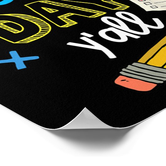 Testdag Yall Grappige School Testen Examen Motivat Poster (Hoek)