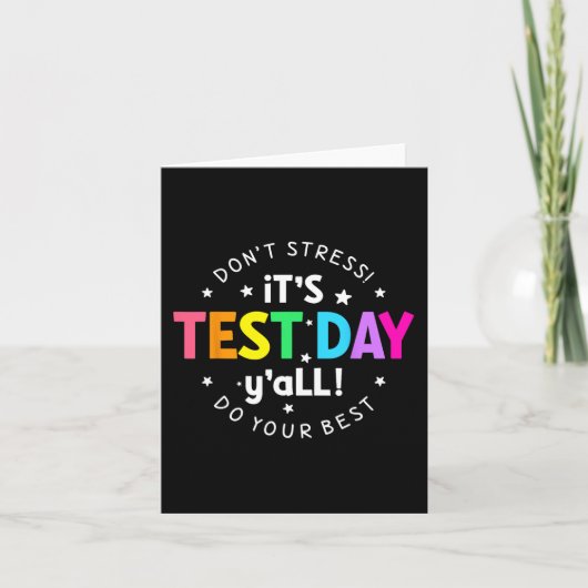 Testdag Yall Grappige testdag voor leraar studente Kaart (Voorkant)
