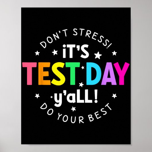 Testdag Yall Grappige testdag voor leraar studente Poster (Voorkant)