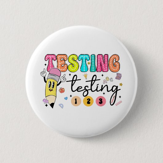 Testdag Yall testdag leraar Ronde Button 5,7 Cm (Voorkant)