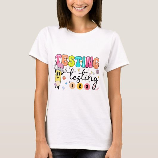 Testdag Yall testdag leraar T-shirt (Voorkant)