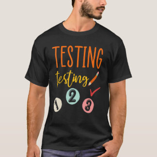 Testen 123 leraren testdag vrouwen me t-shirt