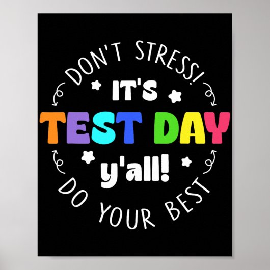 Testen benadrukt niet dat het de testdag is poster (Voorkant)