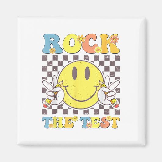 Testen Docent Motiverende Rock De Test Magneet (Voorkant)